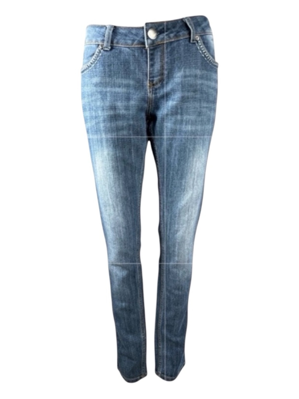 DAZL Low Rise Skinny Jeans, Decorative Pockets, Size 7.
